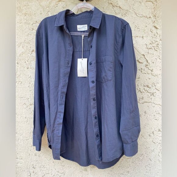 NWT Universal Threads size small blue long sleeve button up cotton blend - Picture 1 of 6